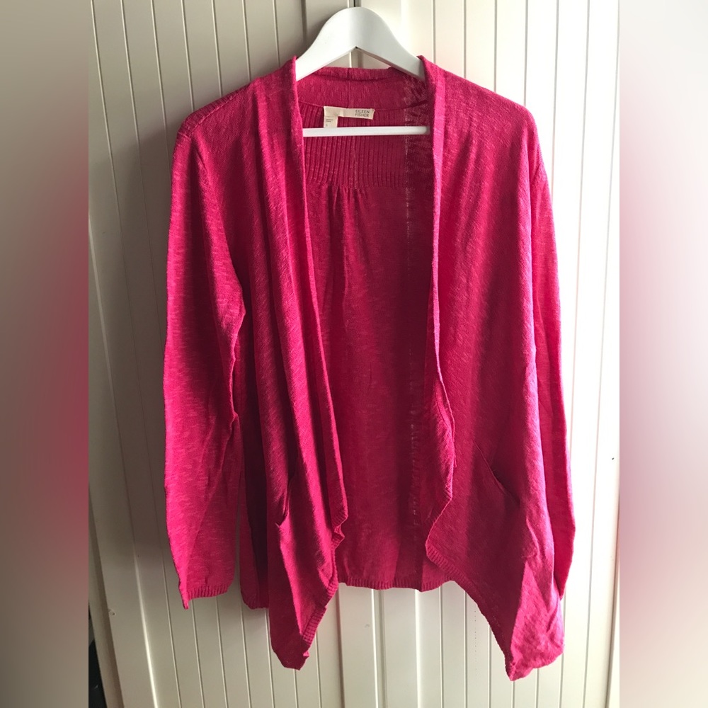 Eileen Fisher linen cotton knit cardigan S